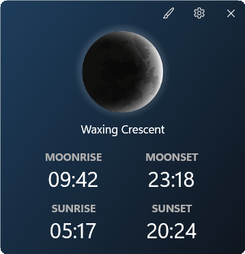 Astronomy widget preview