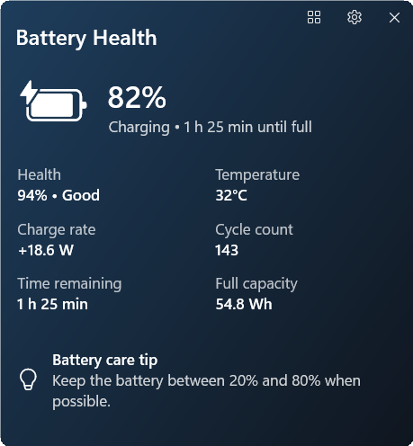 Battery widget preview