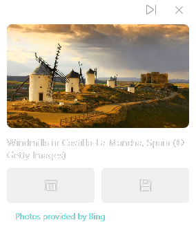 Bing photo widget preview
