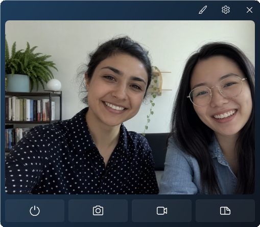 Camera widget preview