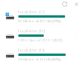 Disk drives widget preview