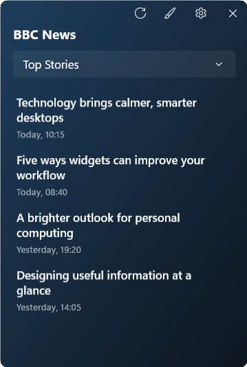 News by BBC widget preview