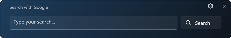 Search widget preview
