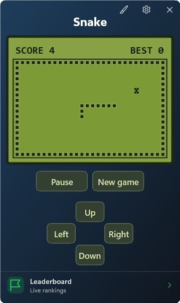 Snake widget preview