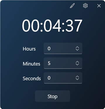 Timer widget preview