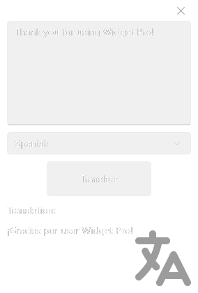 Translator widget preview