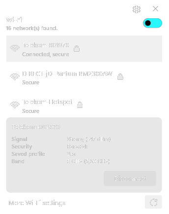 Wi-Fi manager widget preview