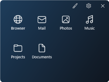 App launcher widget preview