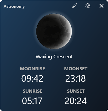 Astronomy widget preview