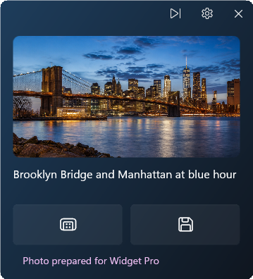 Bing photo widget preview