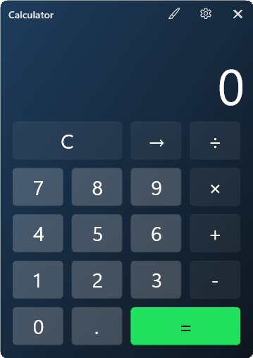 Calculator widget preview