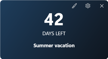 Count down widget preview