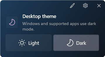 Desktop Dark Mode widget preview