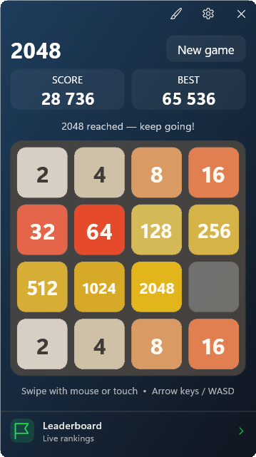 2048 widget preview