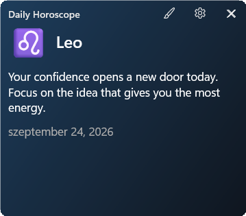 Daily Horoscope widget preview