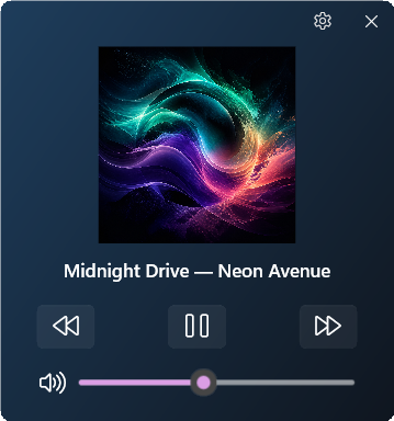 Media Control widget preview
