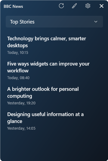 News by BBC widget preview
