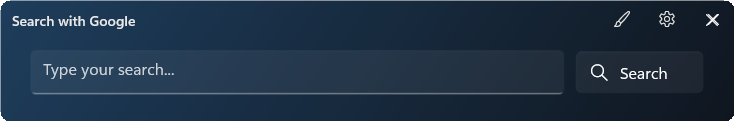Search widget preview
