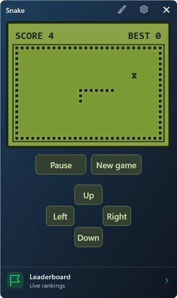 Snake widget preview