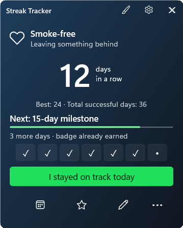 Streak Tracker widget preview