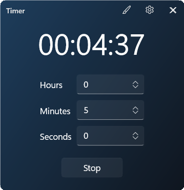 Timer widget preview