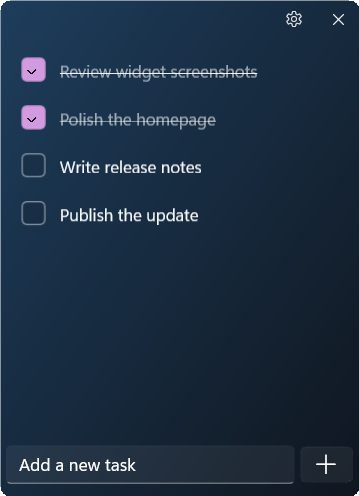 To-do list widget preview